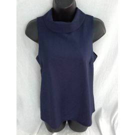 Top Chic Habillé Bleu Indigo Col Neuf La Halle 36 S
