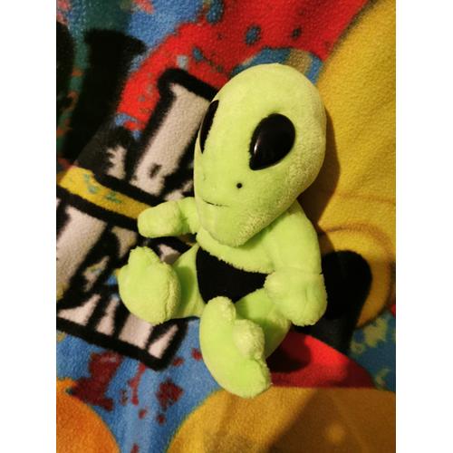 Doudou Peluche Alien Vert Noir Eluz