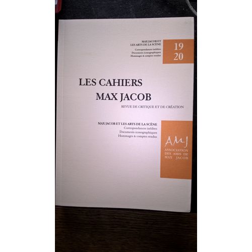 Les Cahiers De Max Jacob 19 20