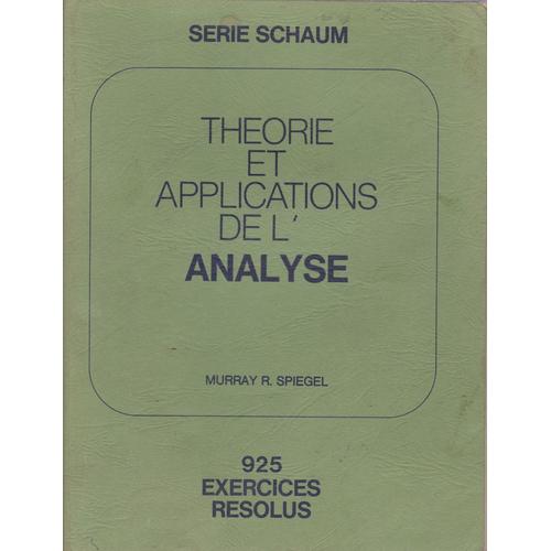 Théorie Et Applications De L'analyse