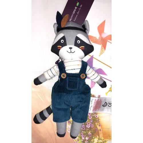 Peluche Doudou Raton Laveur Sergent Major Racoon Jouet Bébé Soft Toy Animal