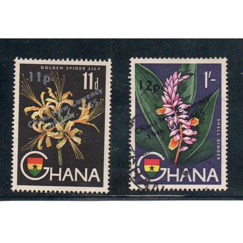 Ghana- Lot De 2 Timbres Oblitérés- Plantes