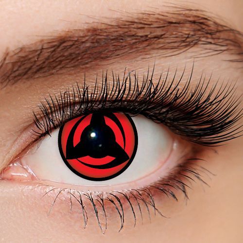 Paire De Lentilles Rouge Sharingan Sasuke Uchiwa Niveau 3 Utilisable 12 Mois Anime Manga Naruto Déguisement Cosplay Costume Black Sugar