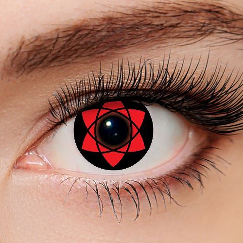 Paire De Lentilles Rouge Sharingan Sasuke Uchiwa Niveau 3 Utilisable 12 Mois Anime Manga Naruto Déguisement Cosplay Costume Black Sugar