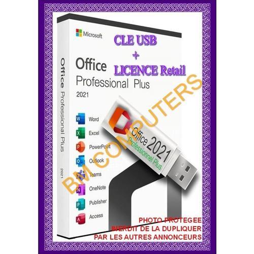 Clé USB office 2021 pro plus avec sa licence