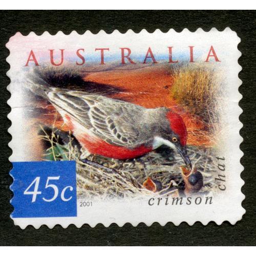 Timbre Australia, Crimson Chat, 45c, 2001