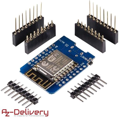 AZDelivery ????? D1 Mini NodeMcu Lua ESP8266 ESP-12E Internet Module WiFi Carte de développement pour Arduino, Compatible avec We