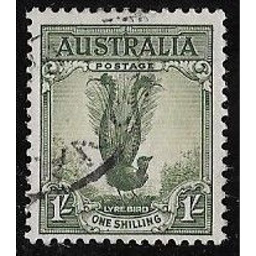 Timbre DAustralie N°118 Y & T 1 S. Vert-Gris Série Courante Oiseau-Lyre