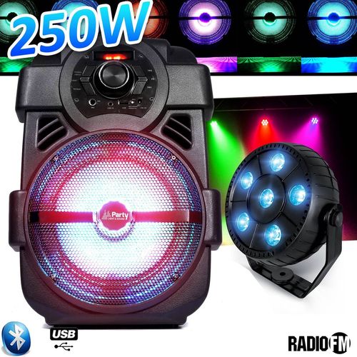 Karaoké Enfants Enceinte 250W portable Batterie HANDY180 avec USB/BLUETOOTH/ RADIO FM + Par Ball