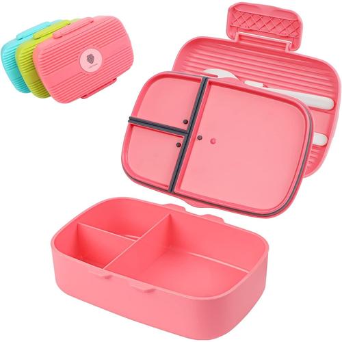 Bento Boîte À Déjeuner À 3 Compartiments Avec Couvercle Anti-Fuite Et Passe Au Lave-Vaisselle, Boîte À Sandwich Dense Pour Enfants Et Adultes, 720 Ml, Sans Bpa, Idéale Pour Le Fitness Et Le