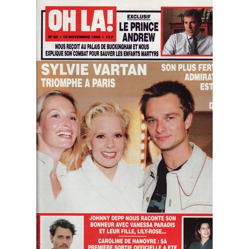 Oh La! / 10-11-1999 N°60 : Sylvie Vartan (6p) Johnny Depp (4p) Hélène Rollés (4p) Marilyn Monroe (7p