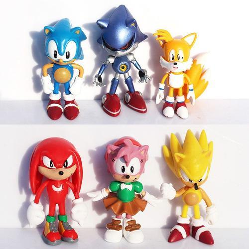 6 pièces haute qualité X SEGA Sonic la Collection hérisson figurine modèle  2.5 pouces 6 cm jouet PVC jouet personnages brinquedos poupée