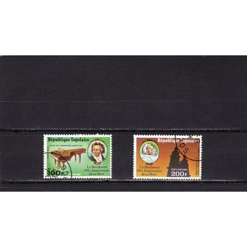 Timbres De Poste Aérienne Du Togo (150ème Anniversaire De La Mort De L. Von Beethoven)