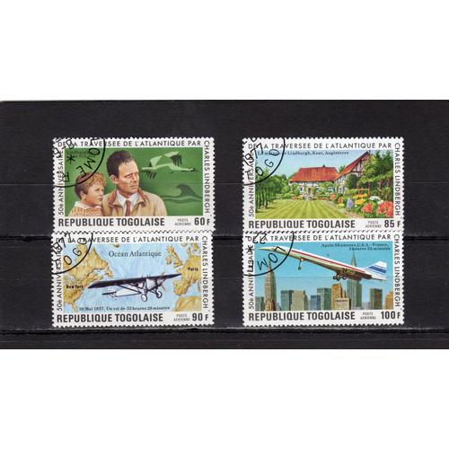 Timbres De Poste Aérienne Du Togo (50ème Anniversaire De La Traversés De LAtlantique-Nord Par Charles Lindbergh)