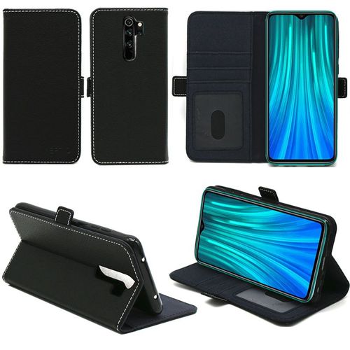 Xiaomi Redmi Note 8 Pro Etui Noir Protection Portefeuille À Rabat Avec Porte Cartes - Housse Redmi Note 8 Pro Noire Folio Coque Silicone Antichoc Smartphone 2019 - Accessoires Pochette Case