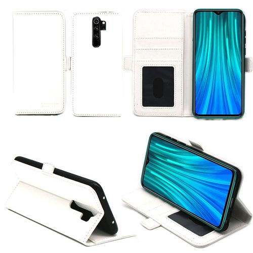 Xiaomi Redmi Note 8 Pro Etui Protection Portefeuille Blanc À Rabat Avec Porte Cartes - Housse Redmi Note 8 Pro Folio Blanche Coque Silicone Antichoc Smartphone 2019 - Accessoires Pochette Case