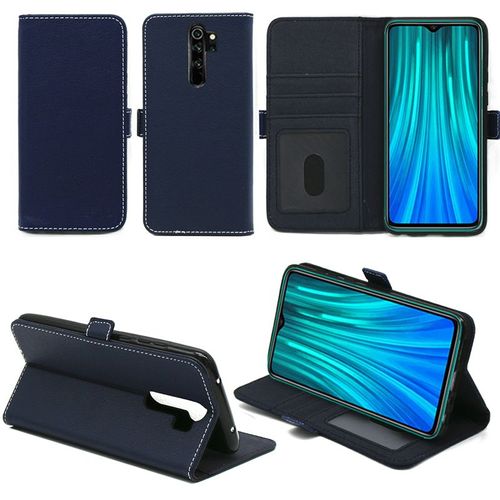 Xiaomi Redmi Note 8 Pro Etui Protection Portefeuille Bleu À Rabat Avec Porte Cartes - Housse Redmi Note 8 Pro Folio Bleue Navy Coque Silicone Antichoc Smartphone 2019 - Accessoires Pochette Case