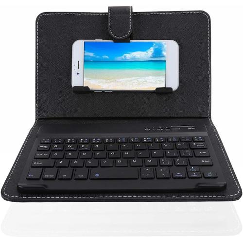 Étui Pour Clavier Espagnol Pour Téléphone Portable, Clavier Bluetooth Universel Espagnol Et Anglais, Clavier De Couverture En Cuir De Protection Bluetooth Sans Fil Ultra Mince