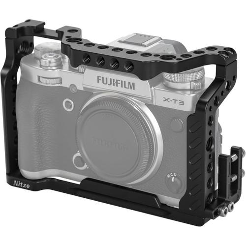 X-T2/X-T3 Cage pour FUJIFILM X-T2/X-T3 Caméra, X-T2/X-T3 Cage de Caméra avec Serre Câble HDMI, Cold Shoe Intégré et Plaque QR Arca Swiss - TP-XT3