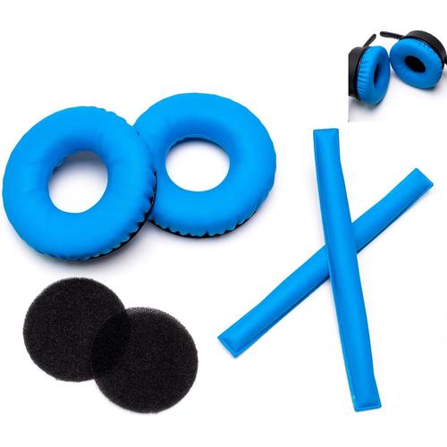 Kits de coussinets d'oreille arc-en-ciel compatibles avec les casques Sennheiser HD25 HD250BT HD25-ll HD25S Il HMD25 (bleu)