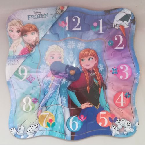 Horloge Bois Puzzle 12 Pièces Frozen