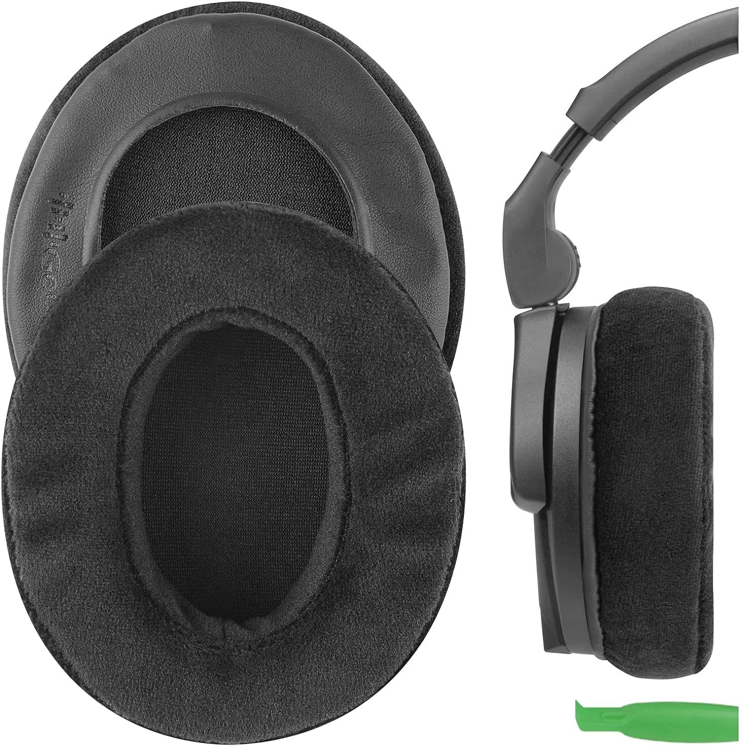 Coussinets en Mousse à mémoire pour Senheiser PC 350, HD 280 Pro, HD580, Urbanite XL et Autres Nouveau Casque/Oreillettes Coussin/Ear Covers/Ear/Coussinets réparation pièces en Velours (Noir)