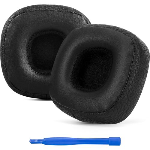 Coussinets de rechange pour casque Marshall Major III filaire, Major III Bluetooth sans fil, Major IV, MID ANC (cuir protéiné/noir)