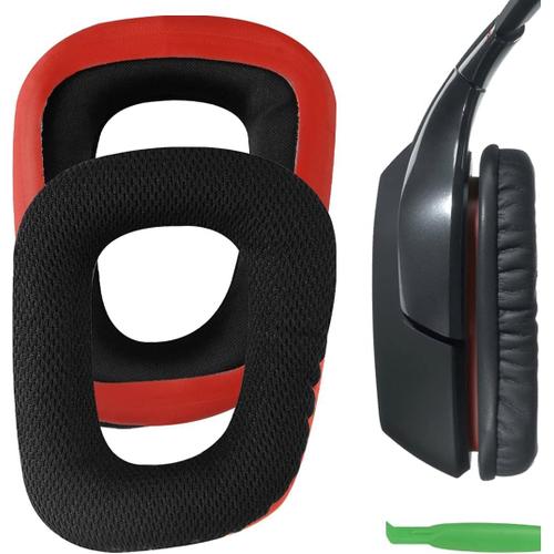 Earpad Replacement for Logitech G35, G430, G930, F450 / Headphone Ear Pad/Ear Cushion/Ear Cups/Ear Cover/Earpads Repair Parts (Red & Black)