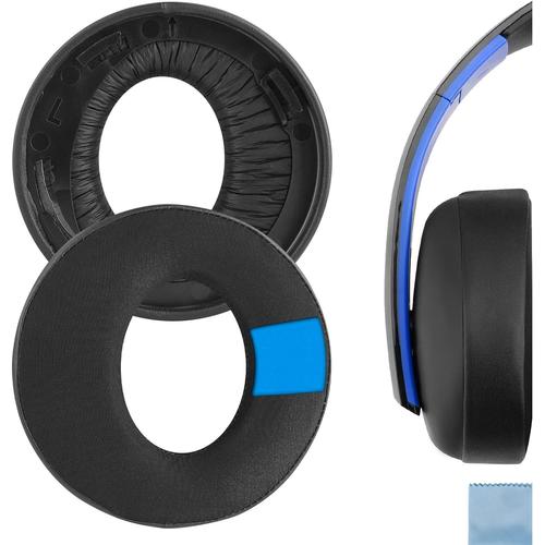 Sport Coussinets d'oreille de Remplacement en Gel de Refroidissement pour Sony Playstation Gold Wireless PS4/ PS3 Headphone Coussins d'oreille, Oreillettes de Casque Pièces de Rechange (Noir)