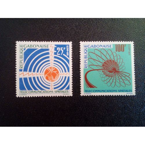 Timbre Gabon Yt 166 - 167 Séries: Communications Spatiales. 1963 ( 041012 )