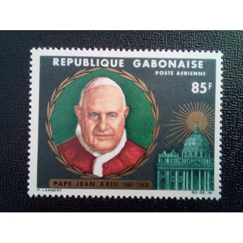 Timbre Gabon Yt Pa 42 Mémoire Du Pape Jean Xxiii 1965 ( 041012 )