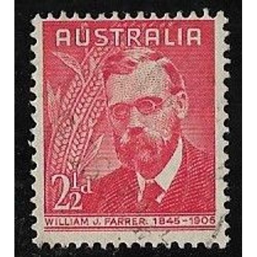 Timbre DAustralie N°161 Y & T 2,5 P. Rouge Scientifiques William J. Farrer Chimiste
