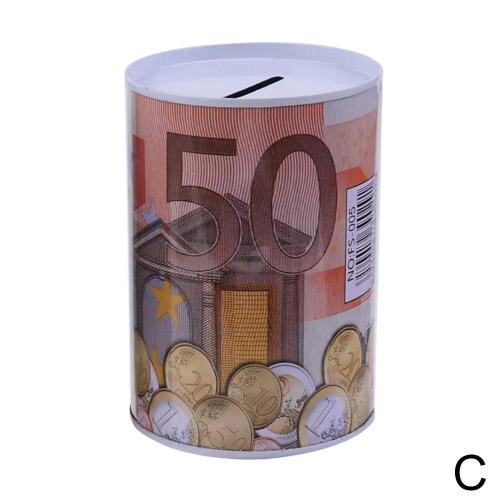 30 euros 1 PCS Tirelire de cylindre de coffre-fort de tirelire d euro Dollar pour la boite de depot