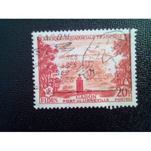Timbre Afrique-Équatoriale Française Gabon Yt 235 Fides - Port De Libreville, Gabon 1956 ( 041012 )