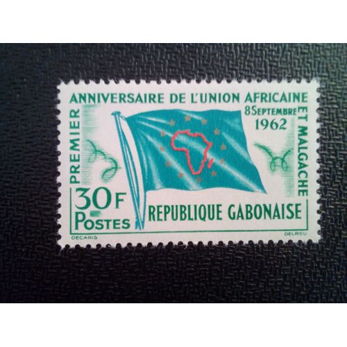 Timbre Gabon Yt 163 Problème De L'union Africaine-Malgache 1962 ( 041012 )