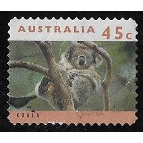 Timbre DAustralie N°1373 Y & T 45 C. Multicolore Vie Sauvage En Australie Koala Sieste Dans Un Arbre