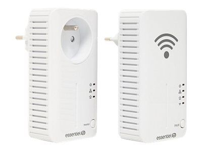 Essentielb CPL Wifi 500+ Duo - Kit d'adaptation pour courant porteur - HomePlug AV (HPAV) - 802.11b/g/n - Branchement mural (pack de 2)