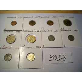 Cl3033 Lot De 10 Pieces De Singapour Voir Le Descriptif