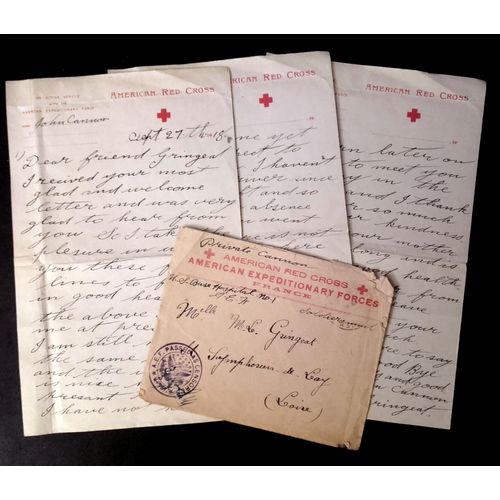 14-18 : Lettre Croix-Rouge Américaine Dans Enveloppe American Red Cross (Soldier John Cannon)