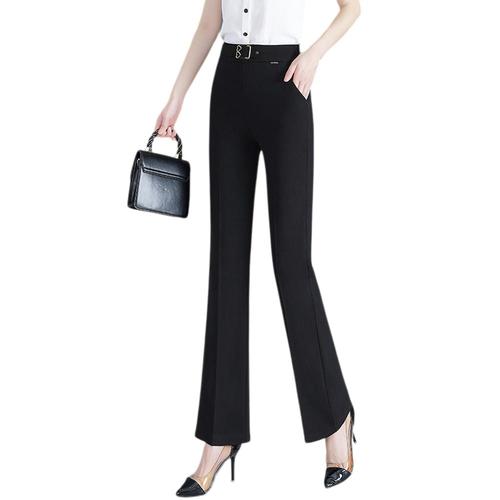 Pantalon Femme ?Vasé Taille Haute Elastique Pantalon Chic Et Elegant Bootcut Couleur Unie Confortable