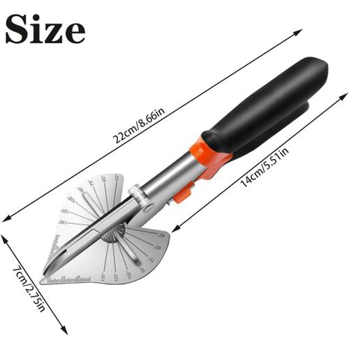 Cisailles à angle,Cisaille à Onglet à Angle 45°-135°,avec 20 Lames de Rechange,Ciseaux à Onglets pour Coupe Angulaire de Moulage et de Garniture,pour une Coupe Précise Plastique,Caoutchouc,Liège,PVC