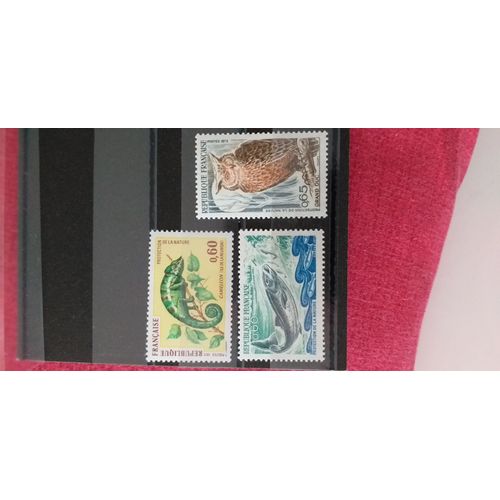 Lot 3 Timbres France 1971-1972 Protection De La Nature