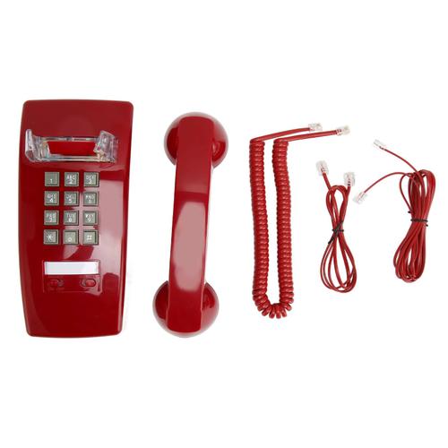 Téléphone mural rétro de Style ancien, téléphone fixe étanche avec contrôle du Volume du combiné, pour la maison, l'hôtel, le bureau, rouge