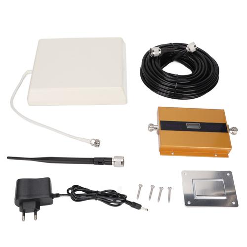 Amplificateur de Signal de téléphone portable doré GSM/DCSP21, antenne plate extérieure, câble de 10m, petite antenne intérieure 110240V (prise ue)