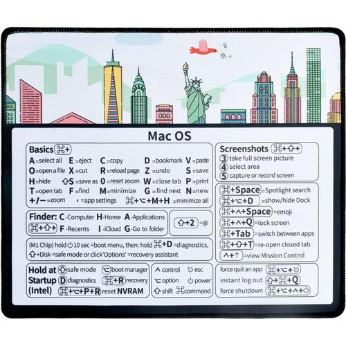 Tapis de souris 29,5 x 25 cm - Touches de choix rapide pour Mac OS - Antidérapant - Tapis de bureau - Tapis de souris pour ordinateur portable et ordinateur portable (Edition)