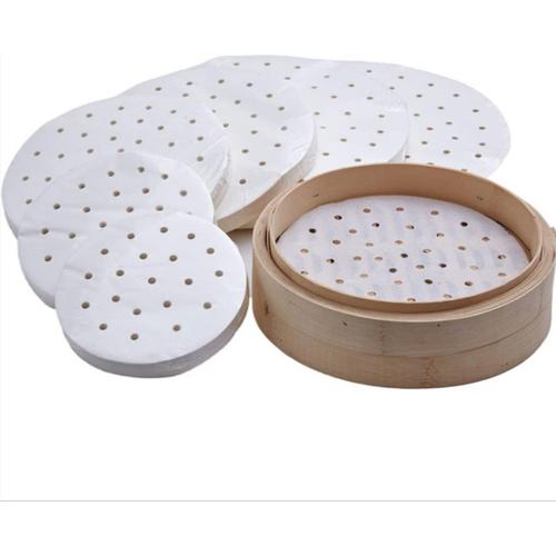 Lot De 250 Feuilles De Papier Dim Sum Comme Support Pour Vapeur En Bambou, Friteuse À Air Chaud, Cuiseur À Vapeur Airfryer Liners, Anti-Adhésif, Papier Sulfurisé Rond Perforé (17,8 Cm)