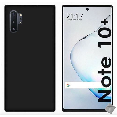 Housse Etui Coque Pochette Silicone Gel Fine Pour Samsung Galaxy Note 10+ Plus + Verre Trempe - Noir