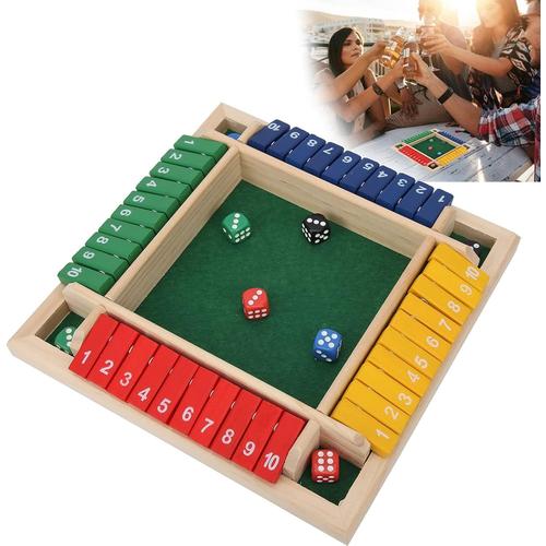 Shut The Box Jeu De Société 4 Joueurs, Jeu De Table En Bois Jouet De Plateau De Dés Classique, Jeu Echecs Bois Familial Traditionnel Pour Enfants Et Adultes