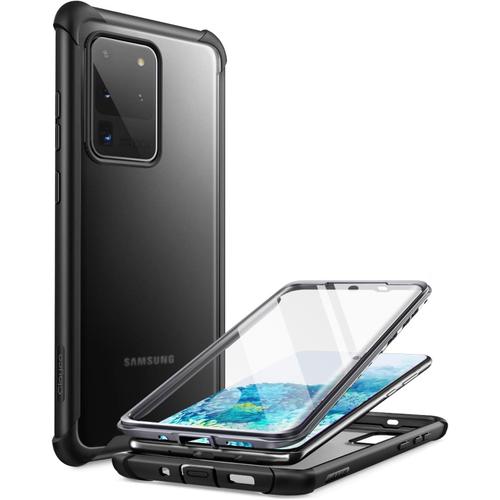 Coque Samsung Galaxy S20 Ultra [Série Forza] Protection Intégrale Antichoc Avec Protecteur D'écran Intégré Compatible Avec Capteur Empreinte Digitale Pour Galaxy S20 Ultra 5g 6,9 Pouces (Noir)