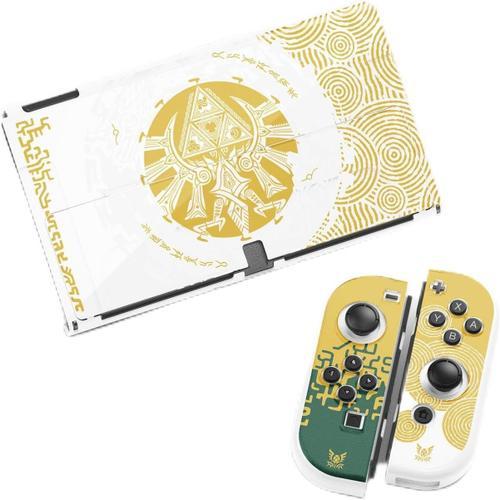 Switch Zelda Case For Nintendo Switch Oled Zelda Tears Of The Kingdom Switch Case, Portable Hard Shell Switch Accessories Cover For Joy Con And Console, Dockable Soft Tpu Grip Cover White